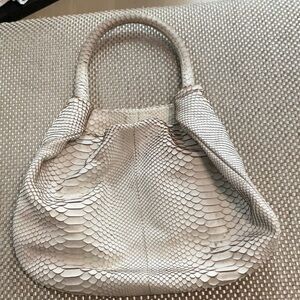 Chic Cream Snakeskin Shoulder Bag, desighner Devi Kerell